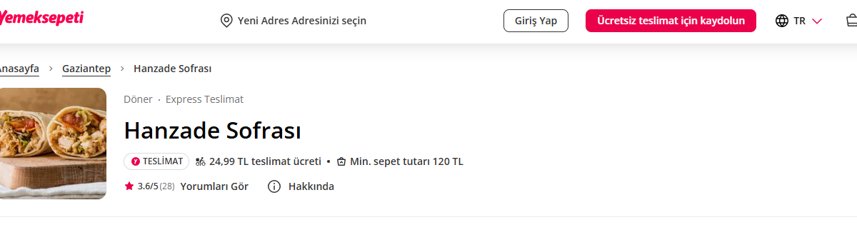 Gaziantep dürüm çeşitleri “Hanzade sofrası”